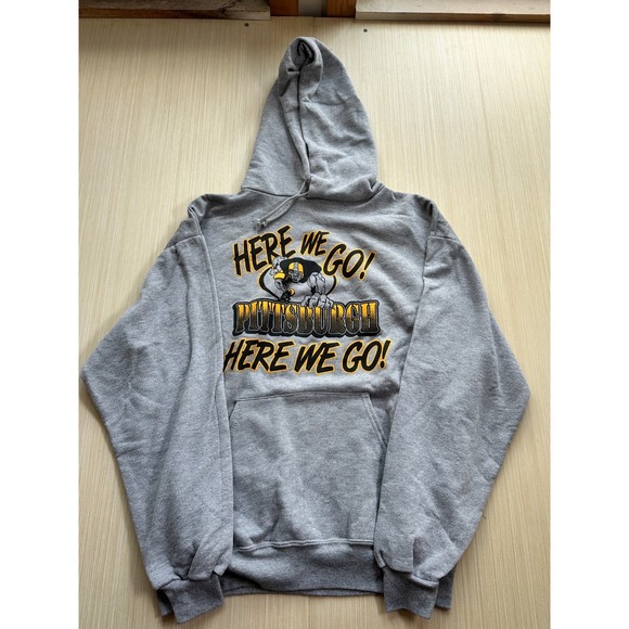 Other - Nublend Pittsburgh Steelers Here We Go Hoodie Mens‎ Large Gray Kangaroo Pockets